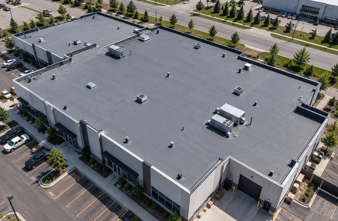 commercial flat roof by All About Exteriors
