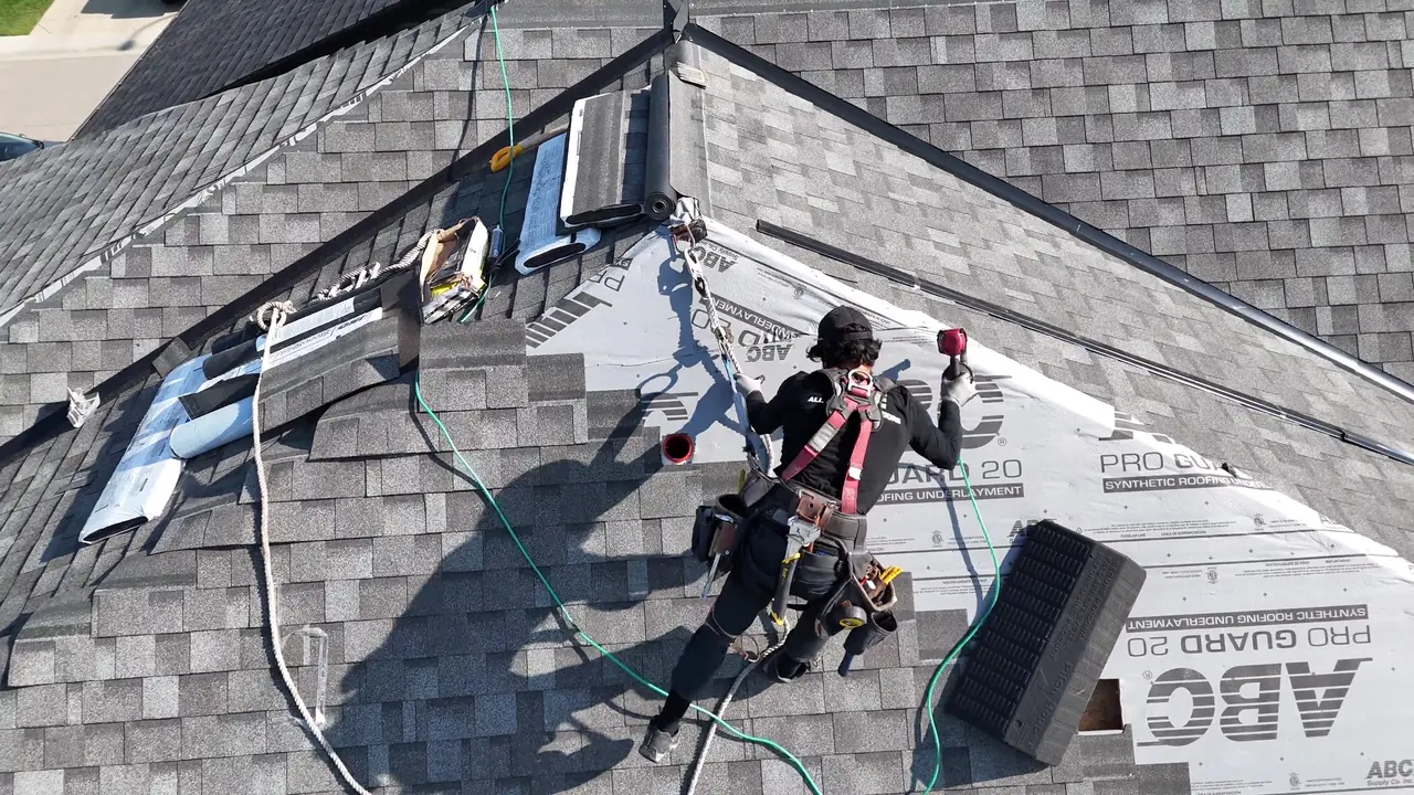 underlayment aerial still by All About Exteriors
