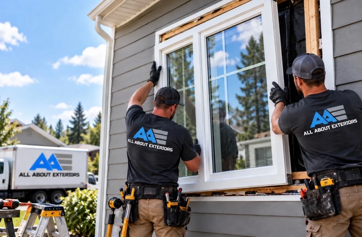 windows install crew by All About Exteriors