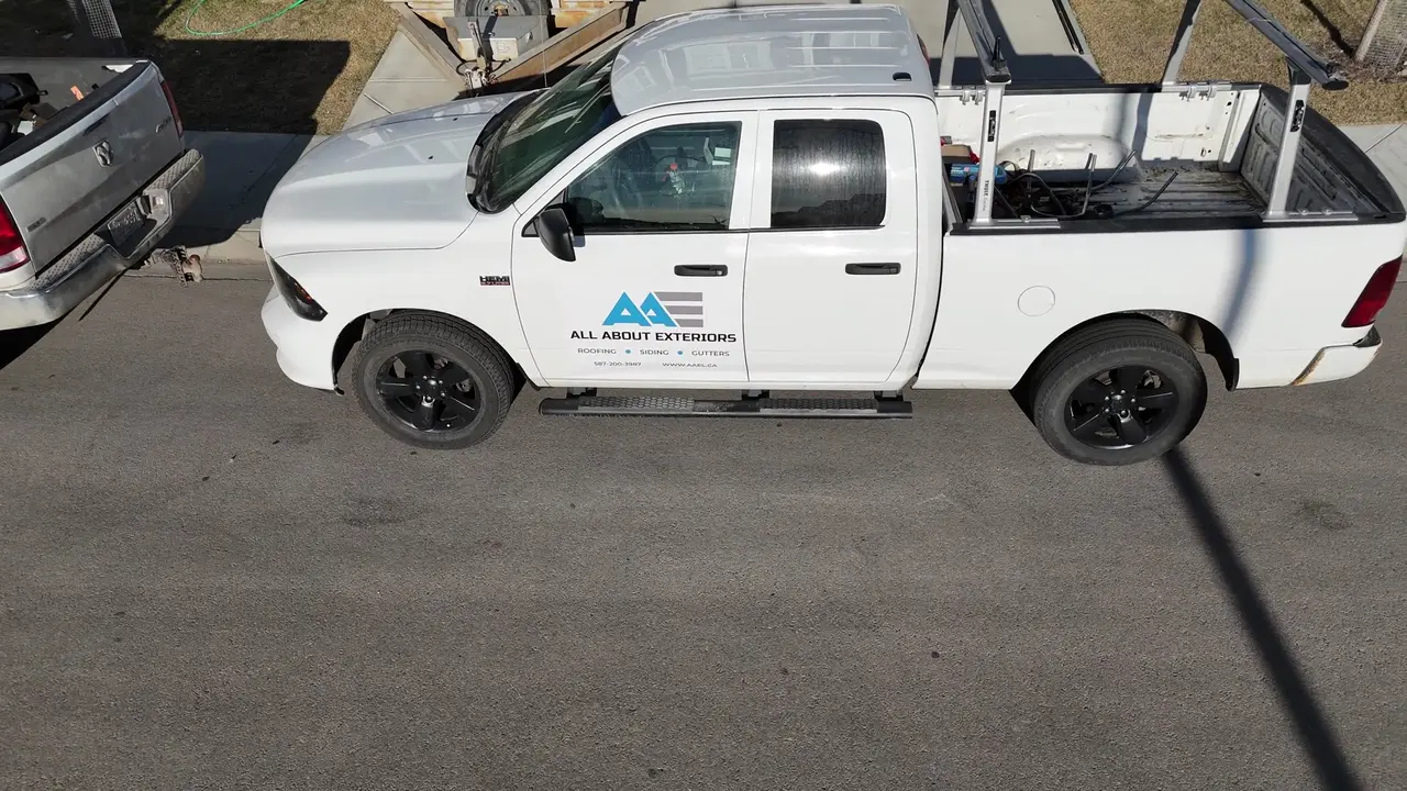 Drone video of the finished ridge being cleaned up on a two storey home